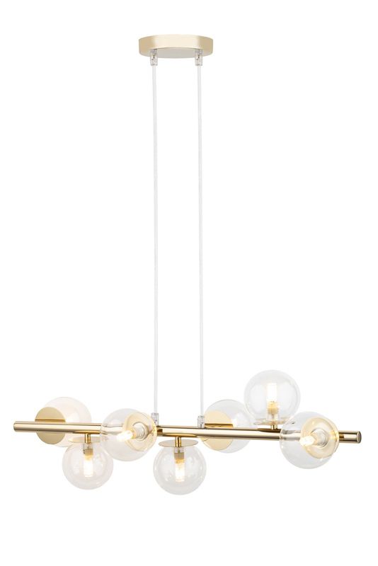 Lampa wisząca Sigma Lighting Avola 7187 złoto-przezroczysty dekoracyjna 7xG9 x 1 szt.