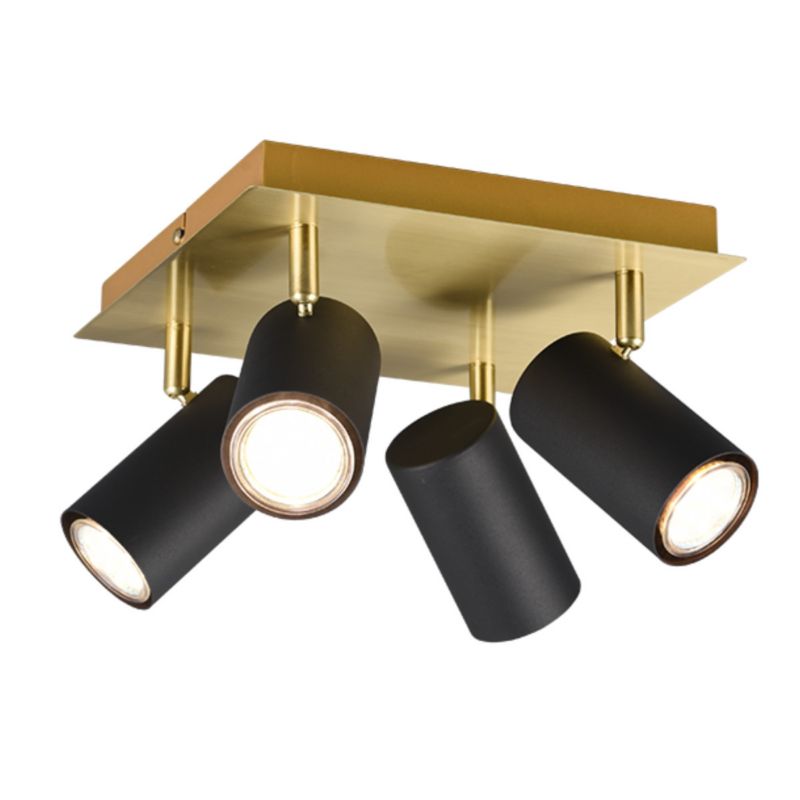 Reflektor spot Trio Marley czarno-złoty 4 x GU10 x IP20 wym: 24 x 24 cm - 1 szt.