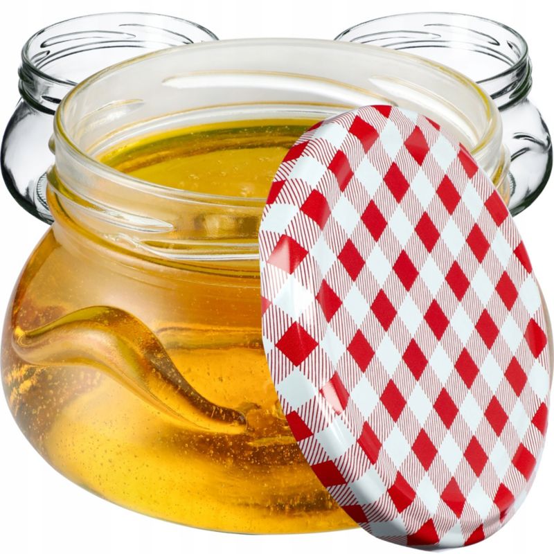 Słoik KADAX Słoiki 300ml Szklany Na Przetwory miód Dżem + Zakrętki Fi82 10 szt.