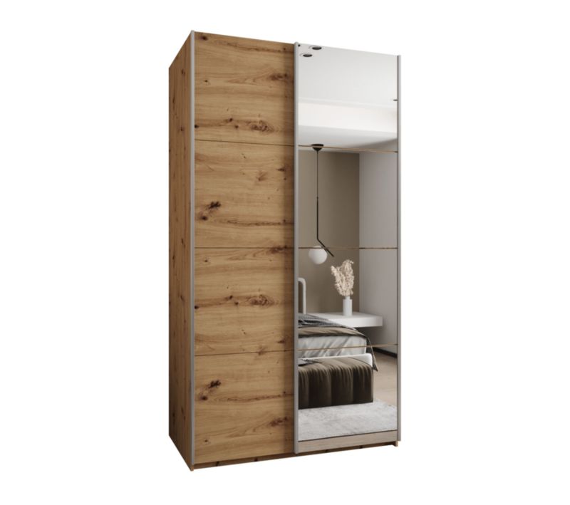 Szafa przesuwna Abiks LUX 3 wysoka szer.130cm artisan/artisan/srebrny 1szt.