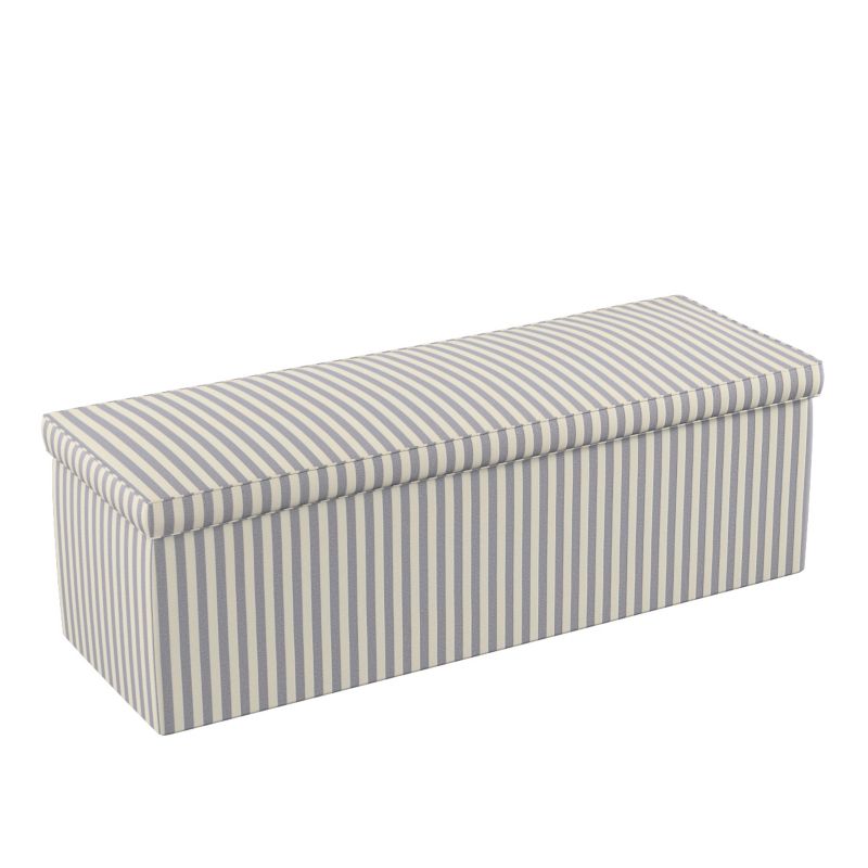 Skrzynia tapicerowana Dekoria 120 x 40 x 40 cm granatowo-białe pasy (1,5cm) 1 szt.