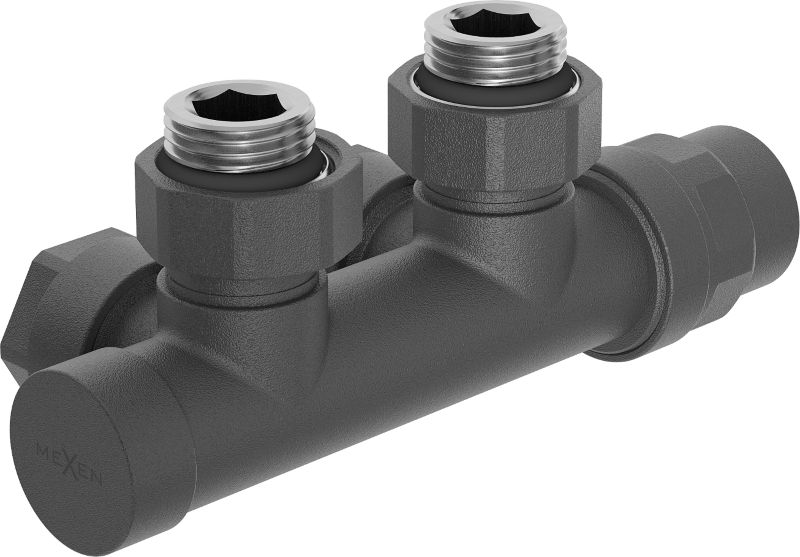 Zawór grzejnikowy kątowy Mexen Duplex antracyt 1 szt.
