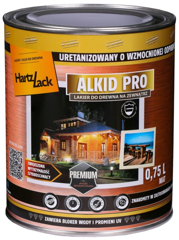 Lakier do drewna HartzLack połysk 0,75 l