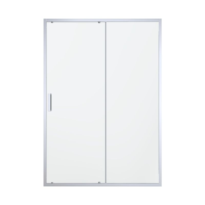 Drzwi przesuwne Oltens Fulla 130 cm, chrom, szkło przezroczyste, SmartClean, 1 szt.