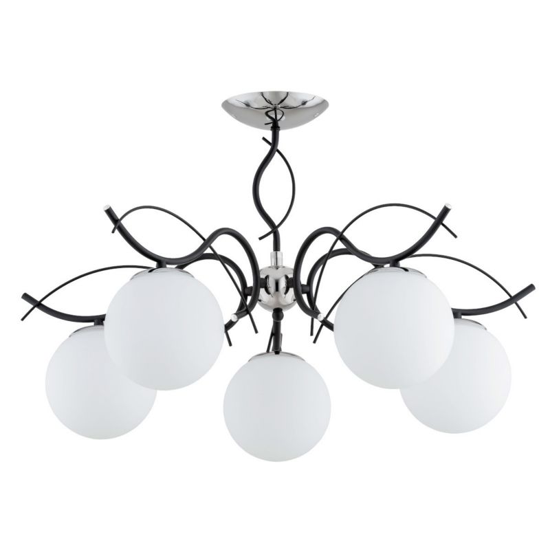 Lampa sufitowa wisząca Alfa Yuta 2080 czarno-biała dekoracyjna 5xE14 x 10W 1 szt.