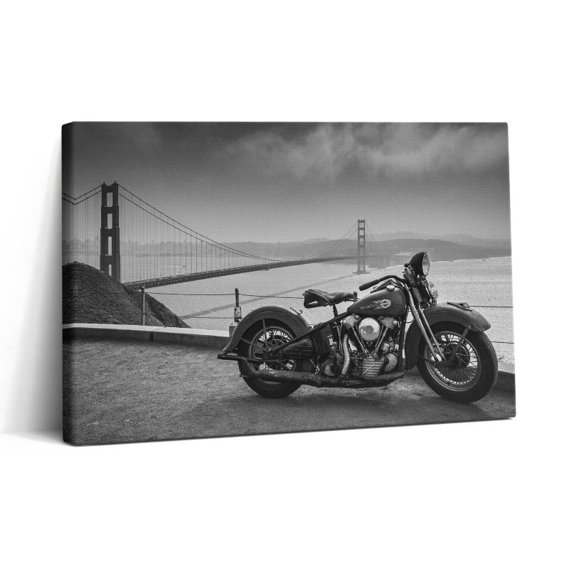 Obraz na płótnie Wallfluent 30x20 cm Motocykl i most Golden Gate 1 szt.