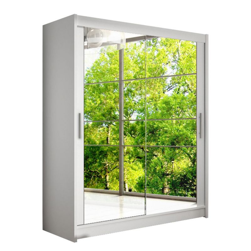 Szafa MIRJAN 24 z drzwiami przesuwnymi Presto XI biały/lustro 1 szt.