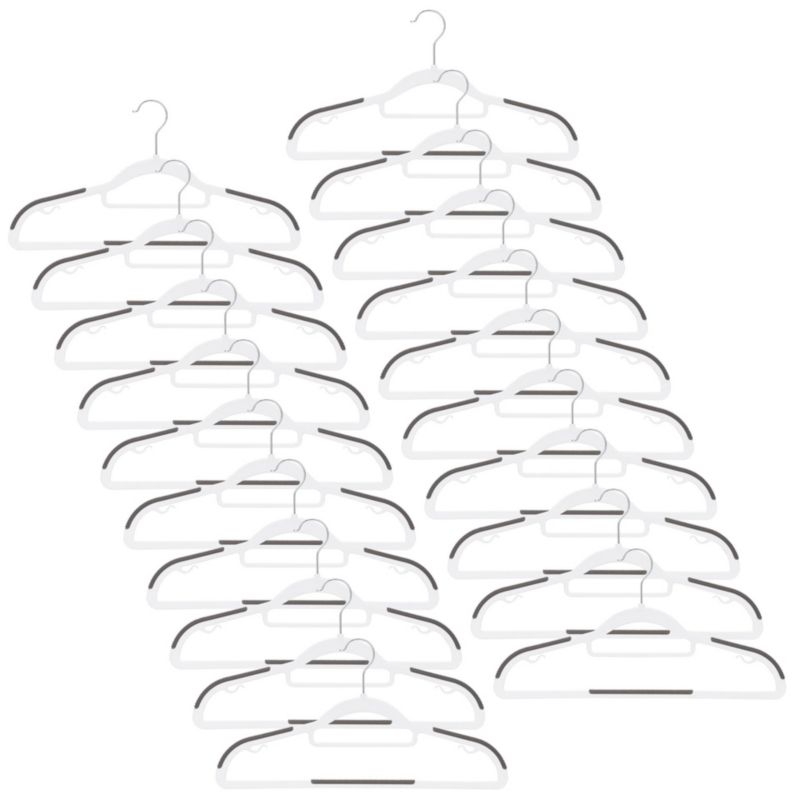 Wieszaki na ubrania, plastikowe Springos zestaw 20 szt. antypoślizgowe szaro-białe 1 kpl.