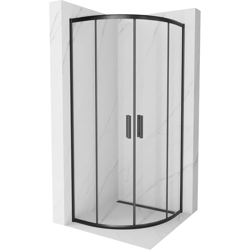 Kabina prysznicowa półokrągła Mexen Rio transparent czarna 1 szt.