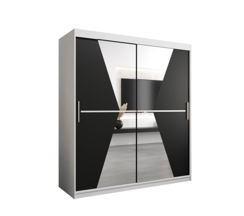 Szafa przesuwna Garderoba Abiks MAROKO 180 biały/czarny 1 szt.