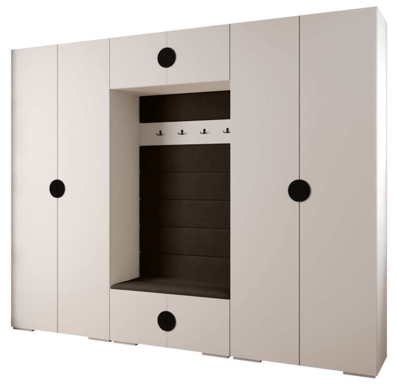 Garderoba do przedpokoju Abiks INOVA 4 Z9 biały+czarny+manila04 1 szt.