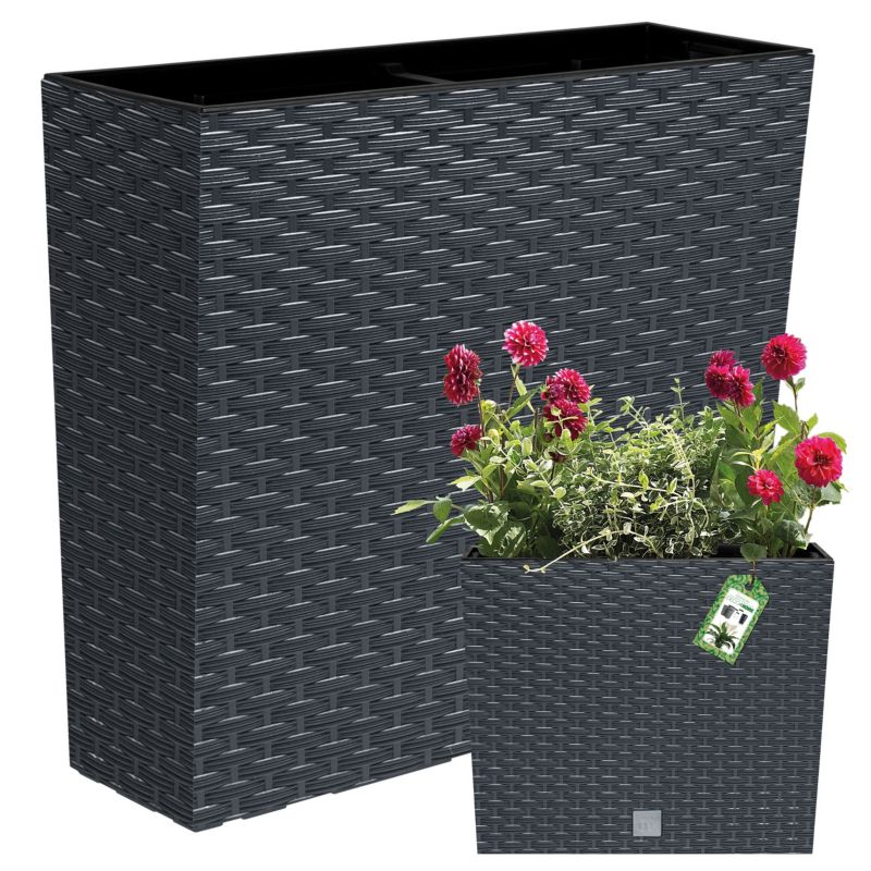 Doniczka Deco4Home Rattan skrzynka kwietnik antracyt 50x58cm 1 szt.