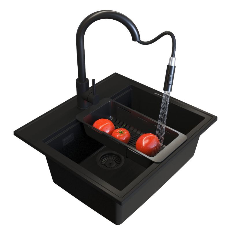 Zlewozmywak granitowy Verno z Batgerią i Syfonem