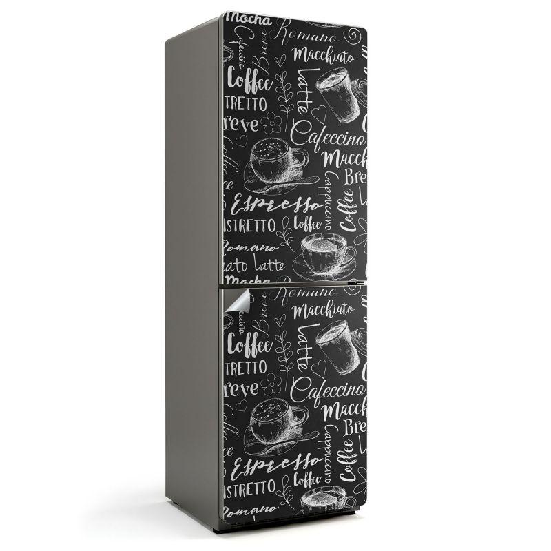 Naklejka na lodówkę Wallfluent 60x190 cm Wzory filiżanek kawy 1 szt.