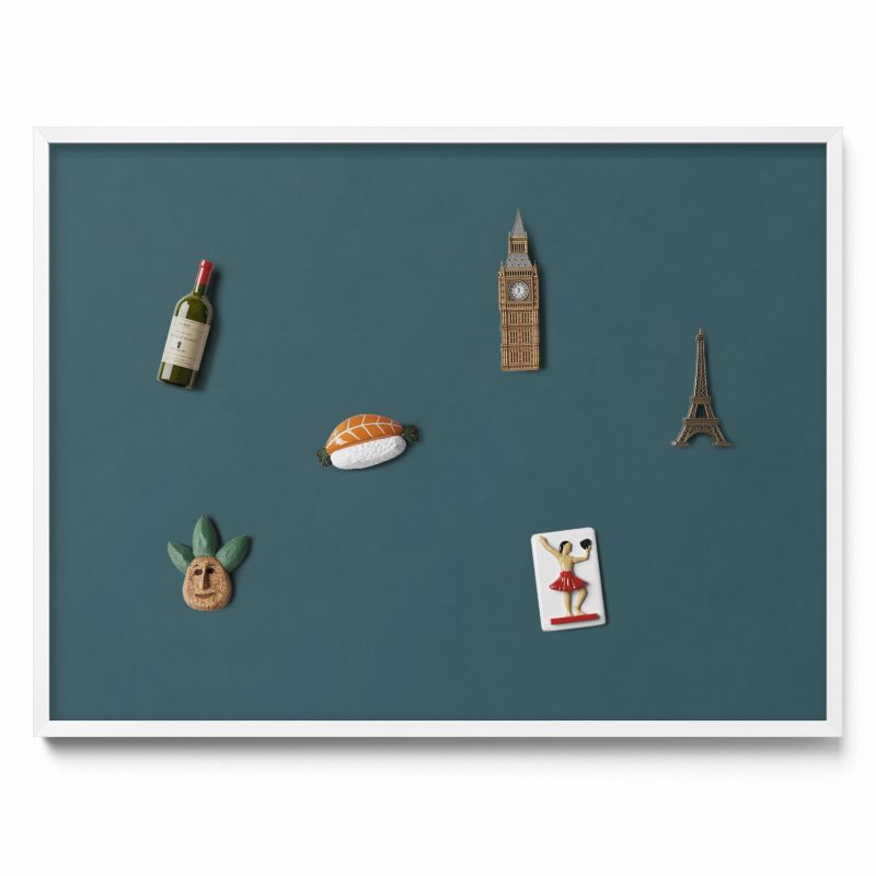 Tablica magnetyczna Tulup 80x60 cm Kolor ciemny morski w białej ramie 1 szt.