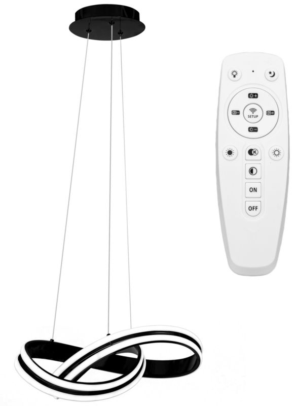 Lampa Sufitowa Wisząca Toolight Led App817-Cp Ring Czarny 1 Szt