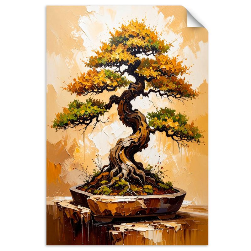Naklejki samoprzylepne do salonu sypialni Feeby Drzewko Bonsai 100x150cm 1szt