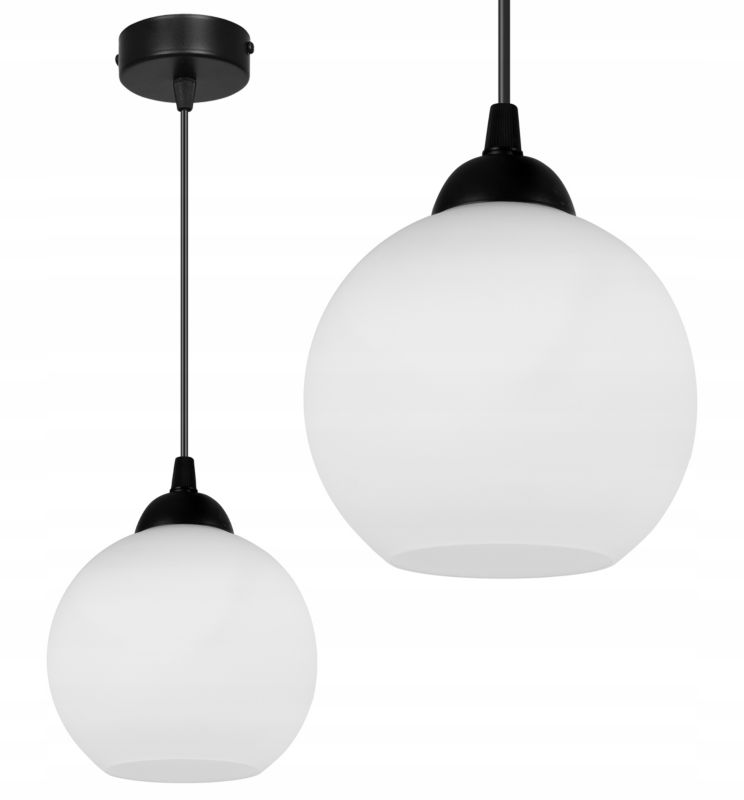 Lampa sufitowa wisząca Light Home LH Eliza metalowa 1x E27 60W czarny/biały 1szt.