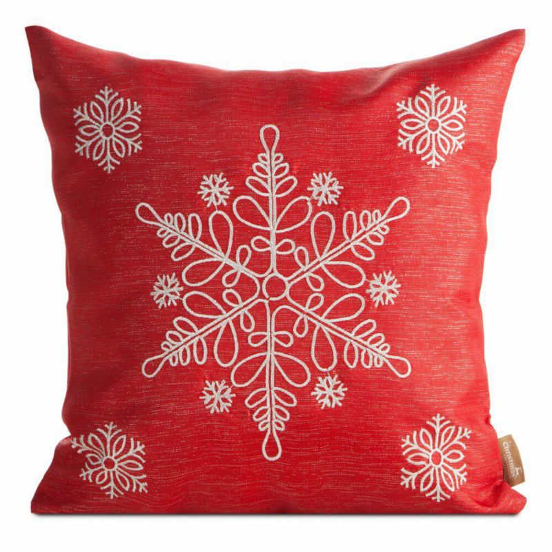 Poszewka 158 Eurofirany Świąteczna na poduszkę 45x45 cm Śnieżka Czerwona 1 szt.