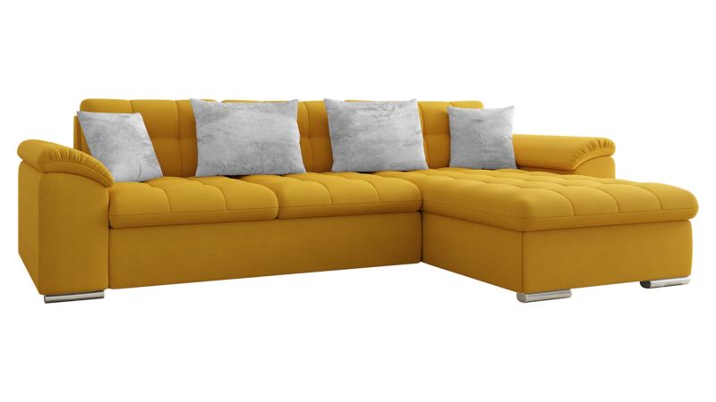 Narożnik MIRJAN 24 rozkładany Diana Premium prawy żółty/żółty/srebrny 1 szt.