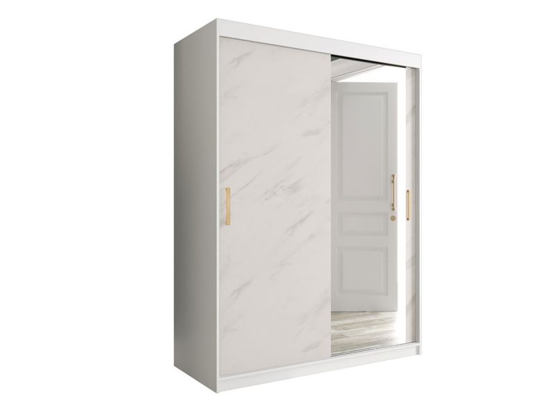 Szafa MIRJAN 24 Marmur T2 150 biały mat / biały marmur 1 szt.