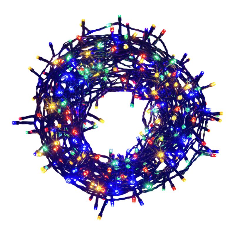 Lampki led 400 łańcuch multikolor zielony kabel