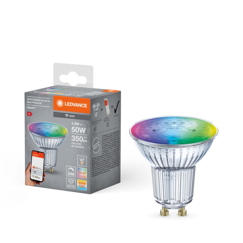 Żarówka LED Ledvance GU10 Reflektor 4.9W 350lm CCT RGB Ściemnialna Smart + WiFi 1 szt.