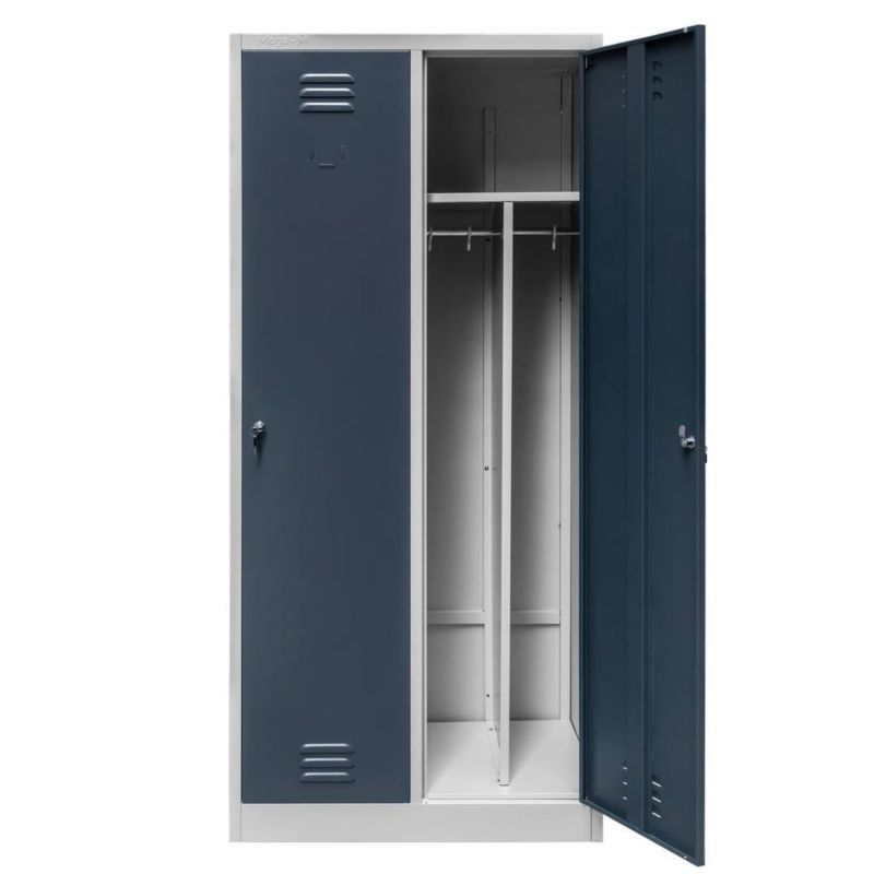Szafka ubraniowa BHP Mega-M 2 drzwiowa z przegrodami szaro-grafitowa 80x50x180cm 1szt.