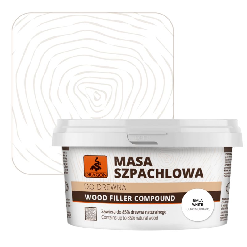 Masa szpachlowa do drewna Dragon biała 250 g