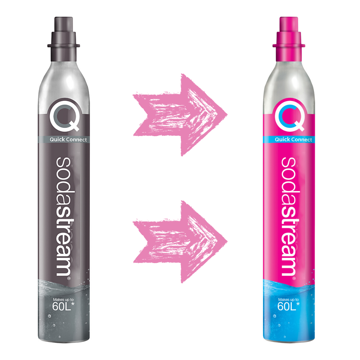 Wymiana naboju z gazem SodaStream Quick Connect. Zamień pusty nabój na pełny, oryginalny nabój SodaStream.