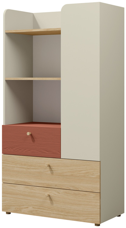 Regał z szufladami i drzwiami do pokoju nastolatka 80 cm YOKO