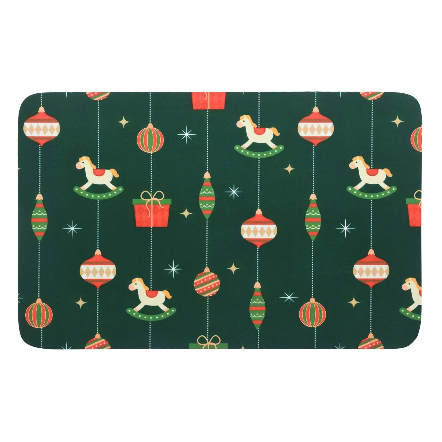 Wycieraczka świąteczna poliestrowa BOMBKI 38 x 58 cm