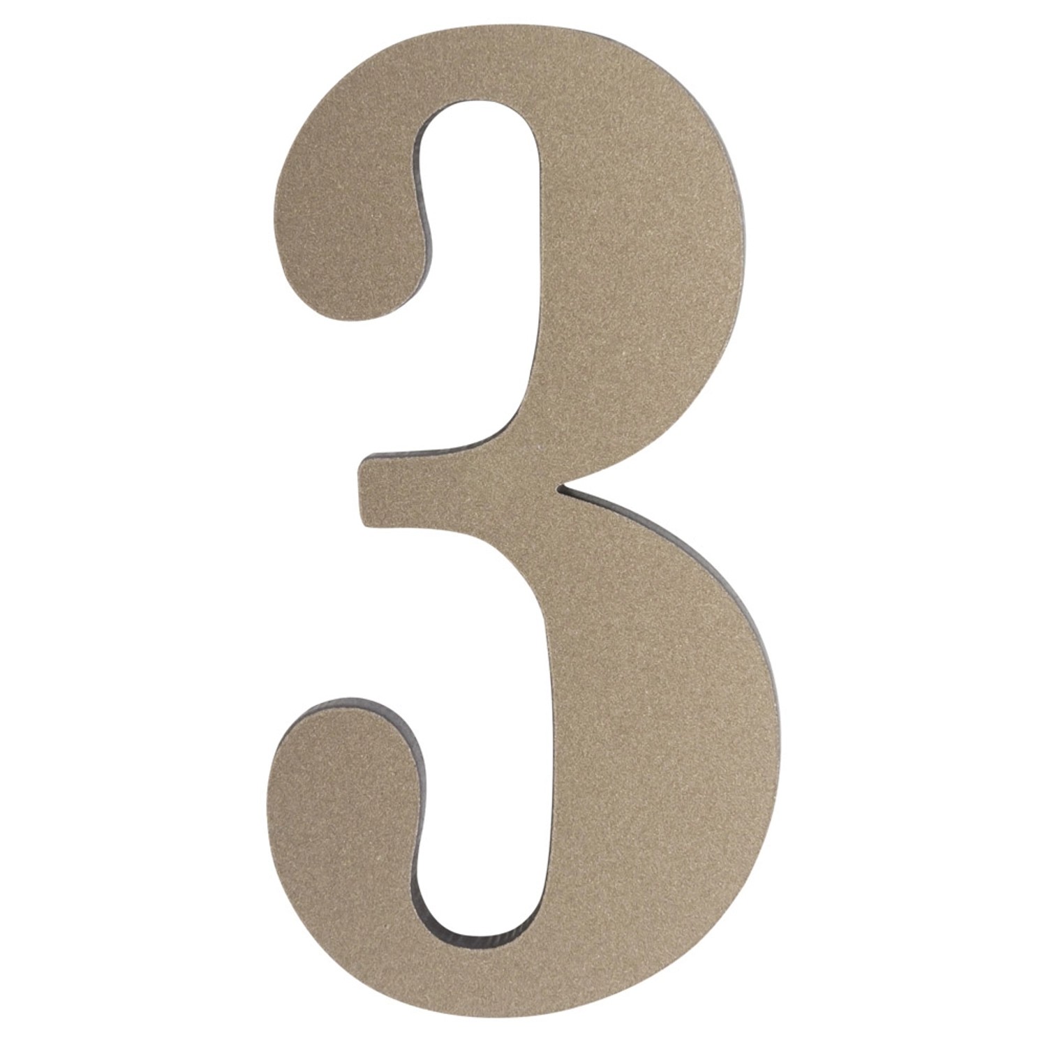 Metro Cyfra 3 plastikowa samoprzylepna platyna wys. 5cm