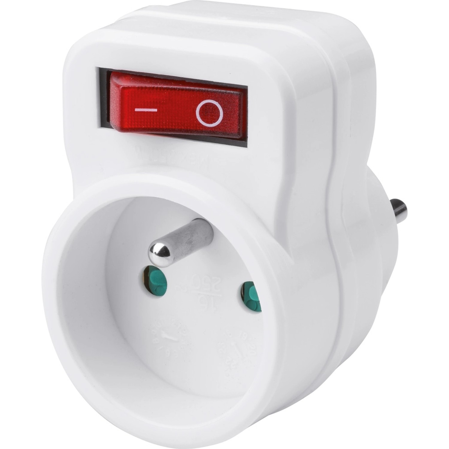 LUX Adapter z wyłącznikiem biały