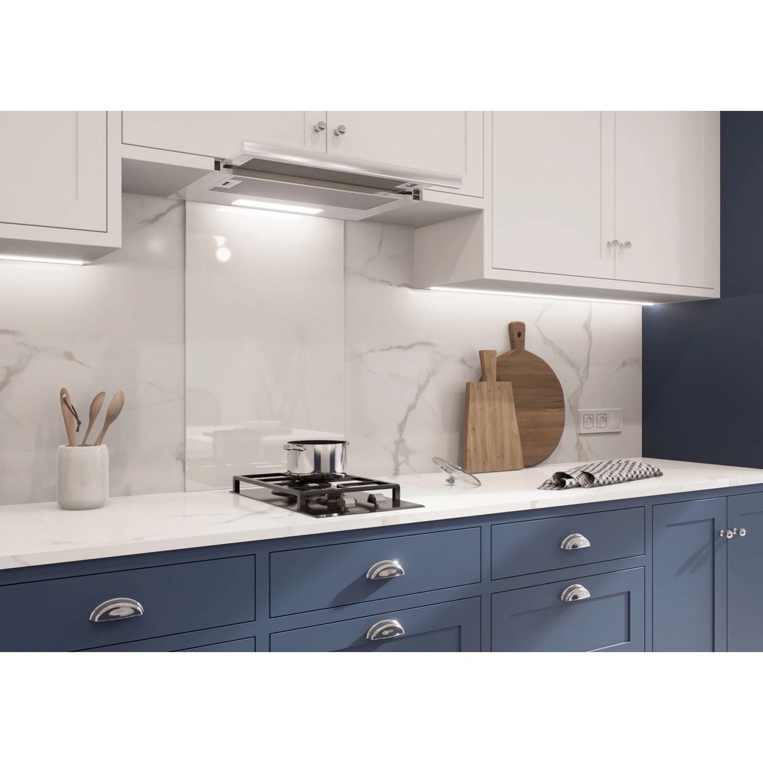 Panel kuchenny szklany biały - 50 x 80 cm