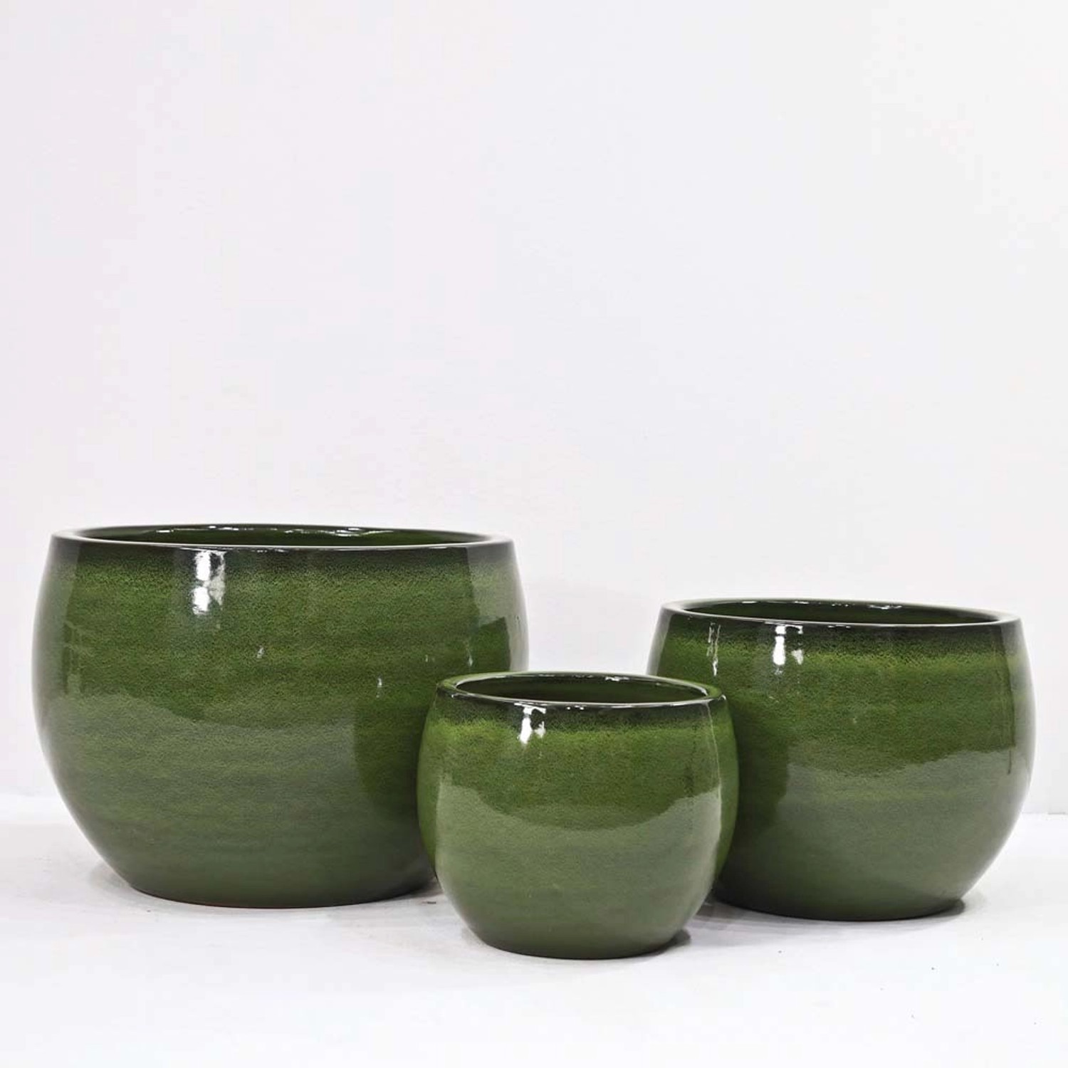 Donica szkliwiona Palla zieleń - 42 x 32 cm