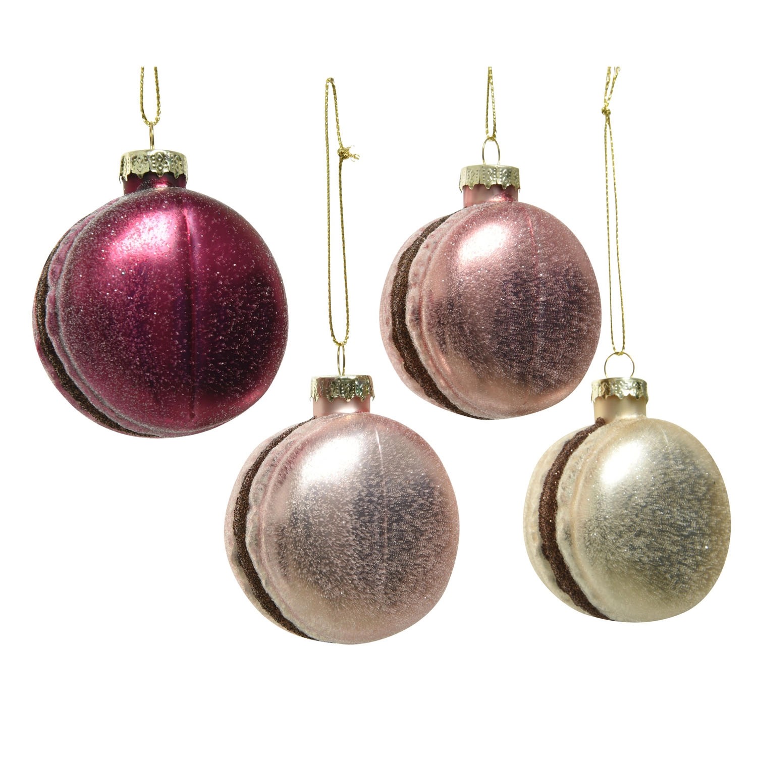 Bombka szklana makaronik, mix - 4,2x6,5 cm