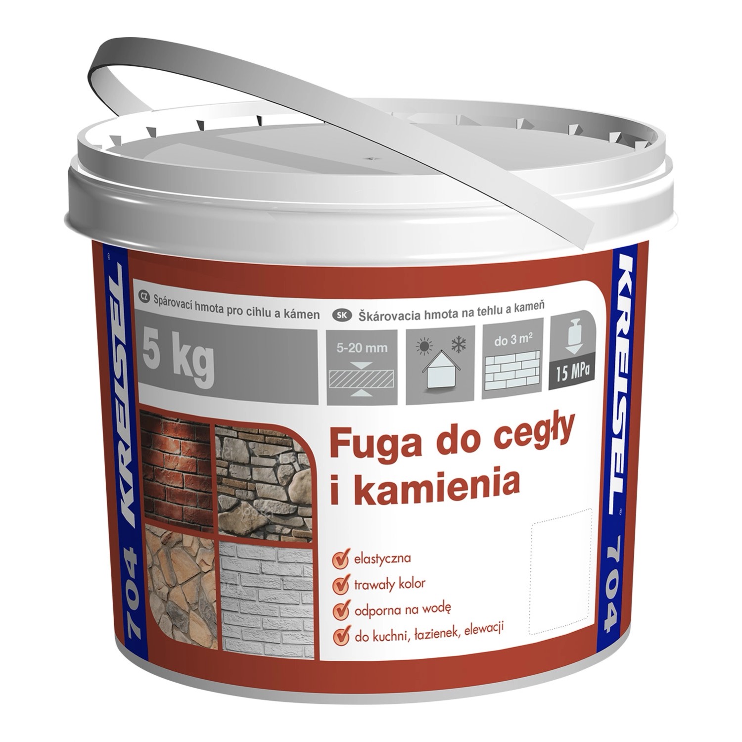 Kreisel Fuga do cegły i kamienia szara 5 l