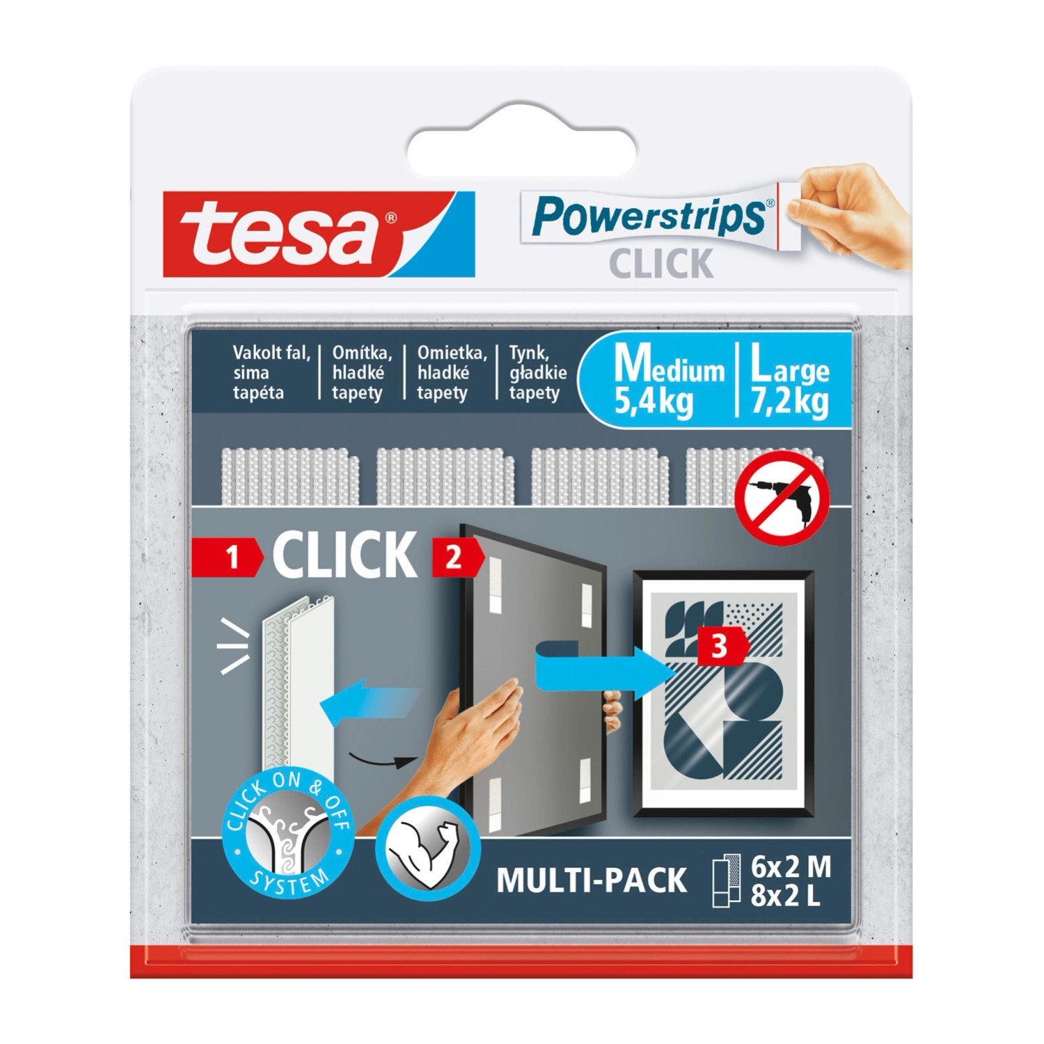 Tesa Rzepy do obrazów 6x2 M & 8x2 L