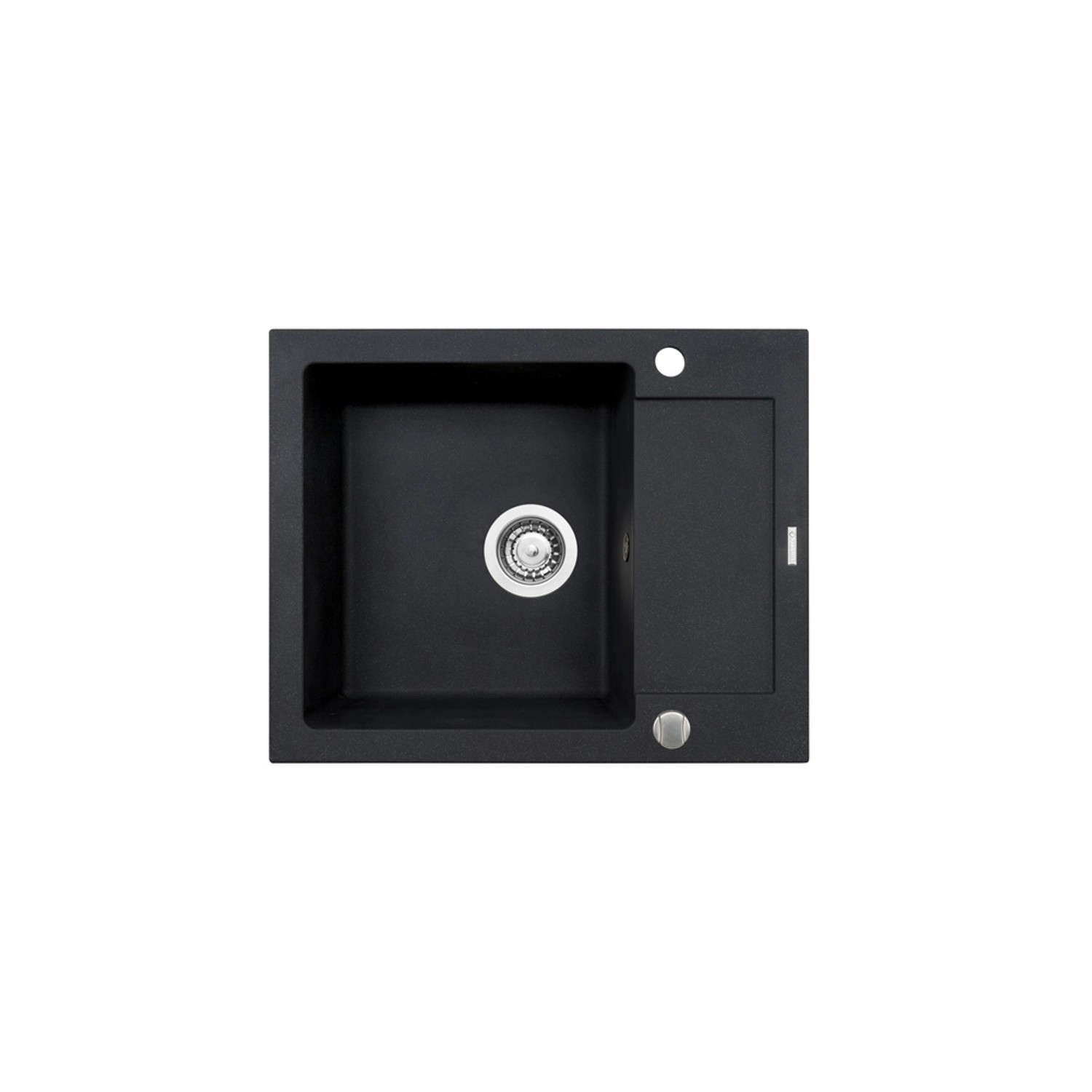 Pyramis Zlewozmywak Poros 1-kom. czarny 62x50 cm