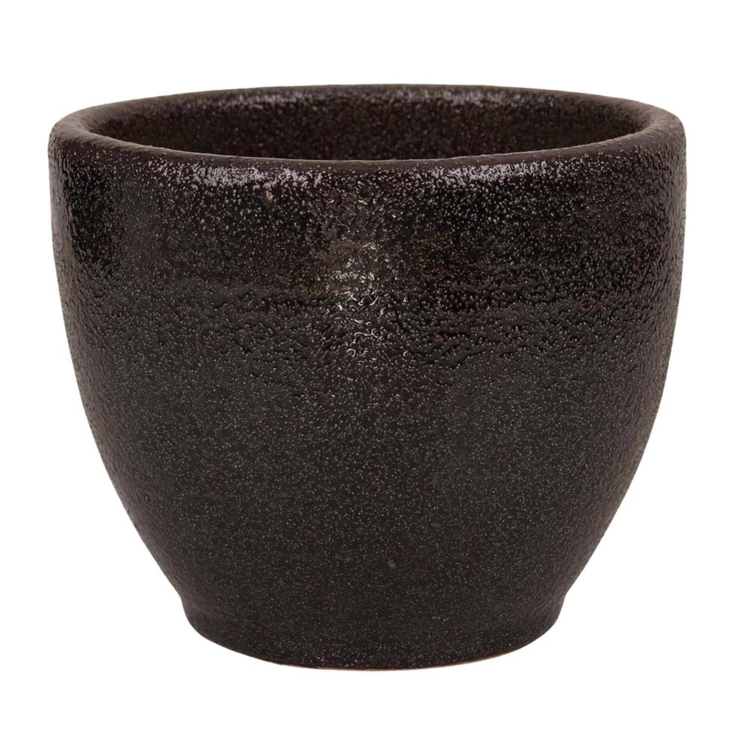 Donica szkliwiona Plain czarna - 45 x 31 cm