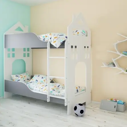 Łóżko Piętrowe DOMEK Bez Szuflady