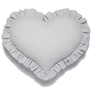 Poduszka serce szara z falbaną