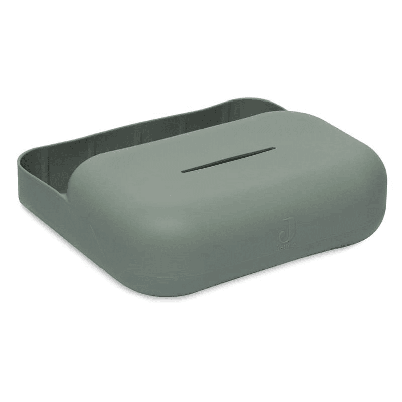 Silikonowy pojemnik na chusteczki Ash Green Jollein BBTB