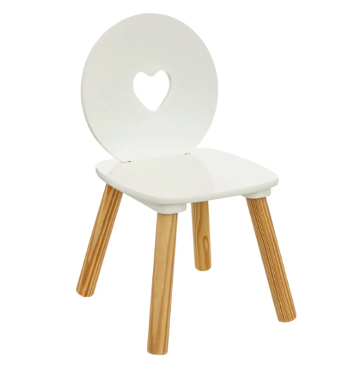 Krzesło dla dzieci białe Serce DB