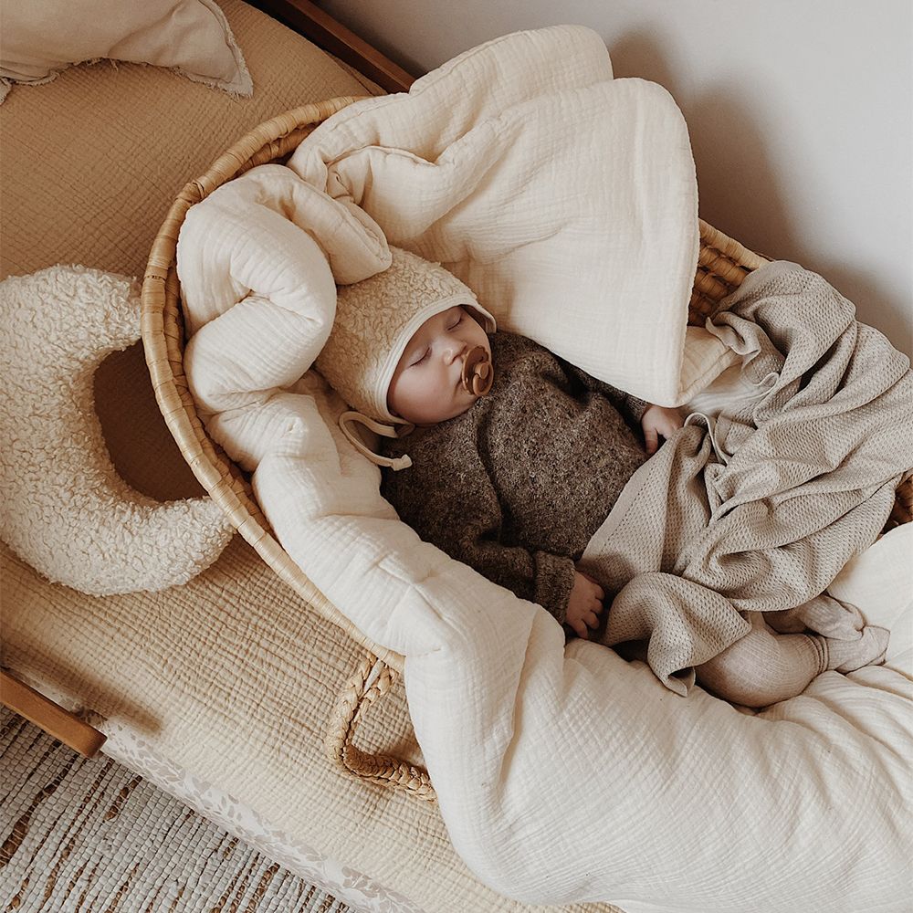 Komplet pościeli muślinowej ecru z wypełnieniem 100x135 cm