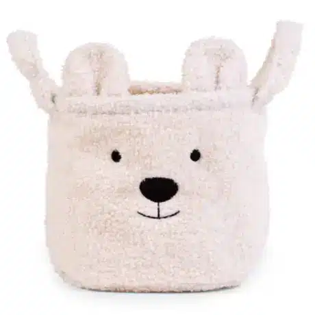 Childhome Pluszowy pojemnik na zabawki 25 x 20 x 20 cm Teddy bear Off white