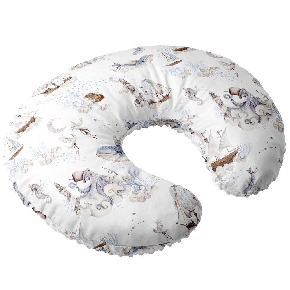 Poduszka rogal do karmienia Ocean i velvet błękit