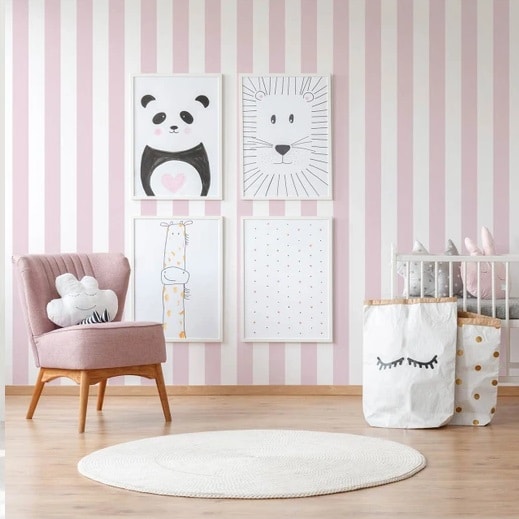 Tapeta ścienna różowe paski SD