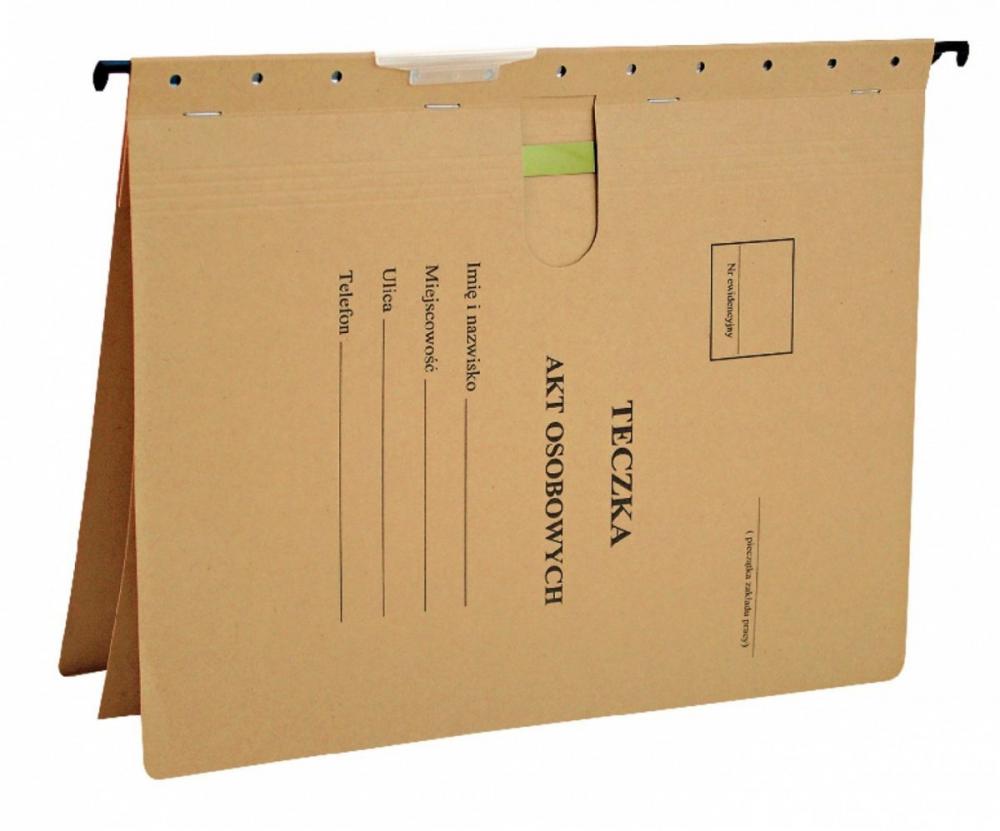 Skoroszyt zawieszany Esselte, do akt osobowych, A4, 348x268mm, 230g/m2, brązowy